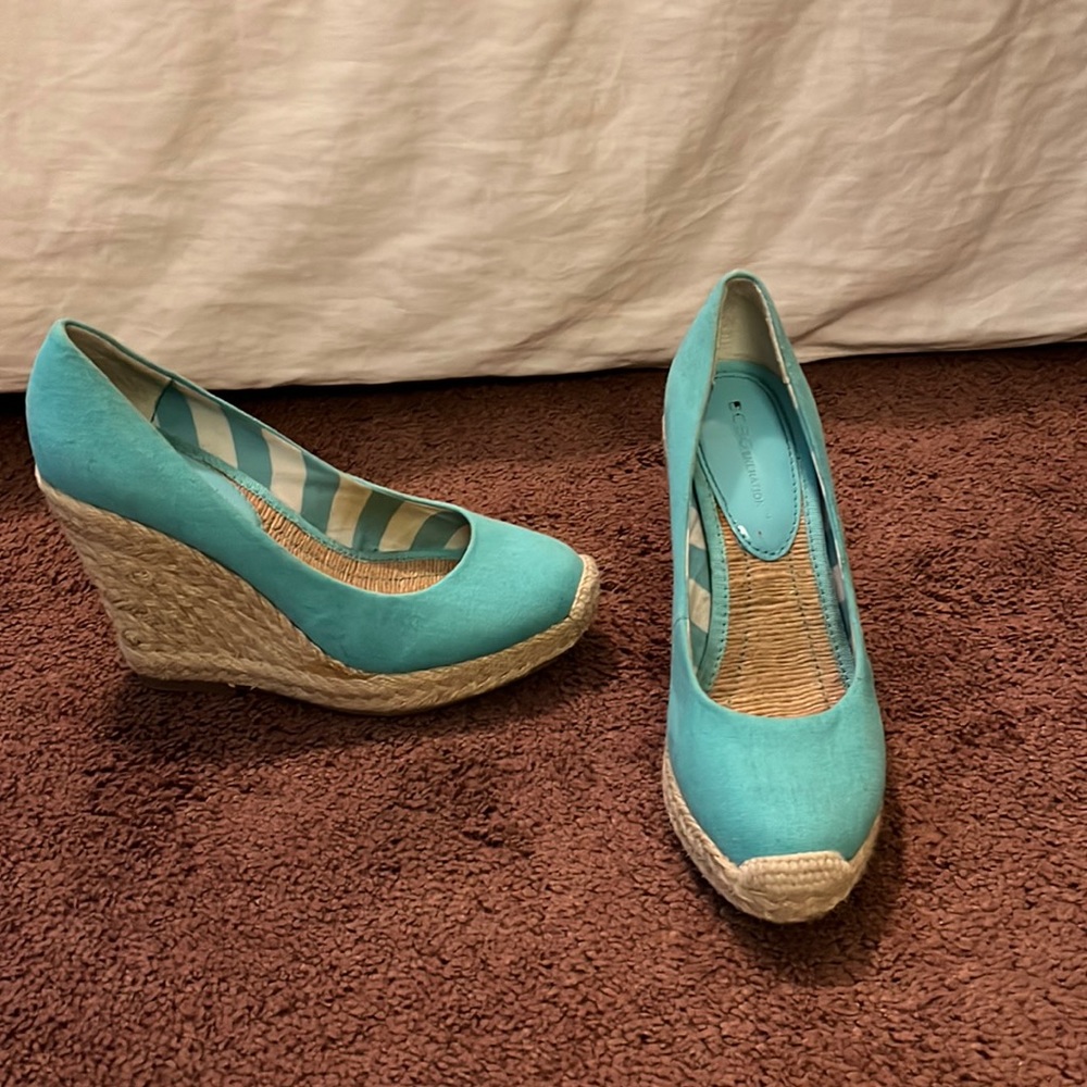 Tiffany blue wedges